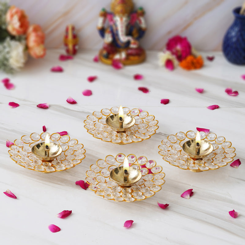 Vintara Festive Brass Diya - Set Of Four