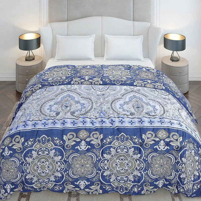 Monte Carlo Pixelweave Ethnic Print Polyester Duvet Covers (Blue) - 210 GSM media 3
