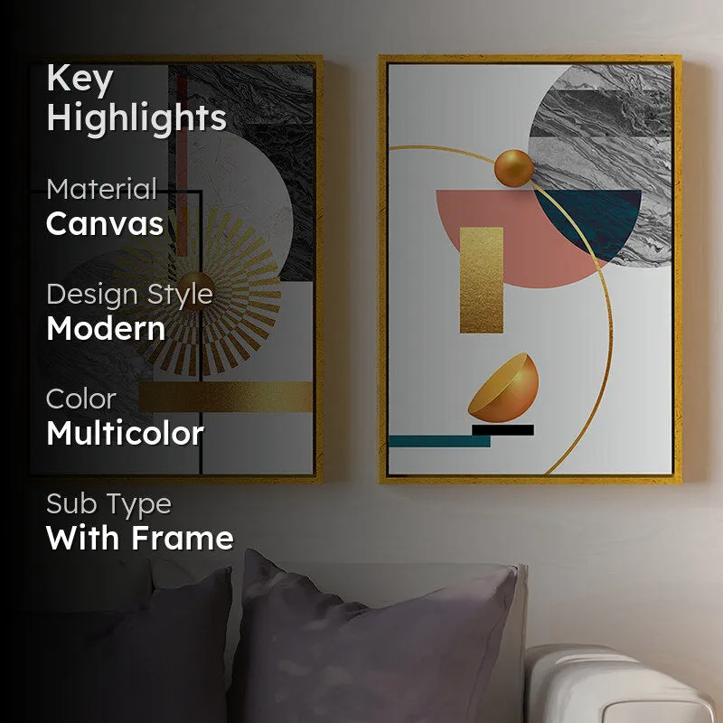 Blocked Abstraction Wall Art - Set Of Two media 2