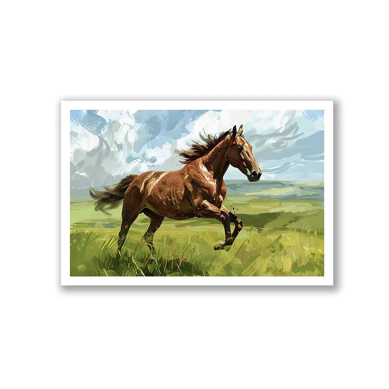 Galloping Roan Stallion Wall Art with White Frame media 3