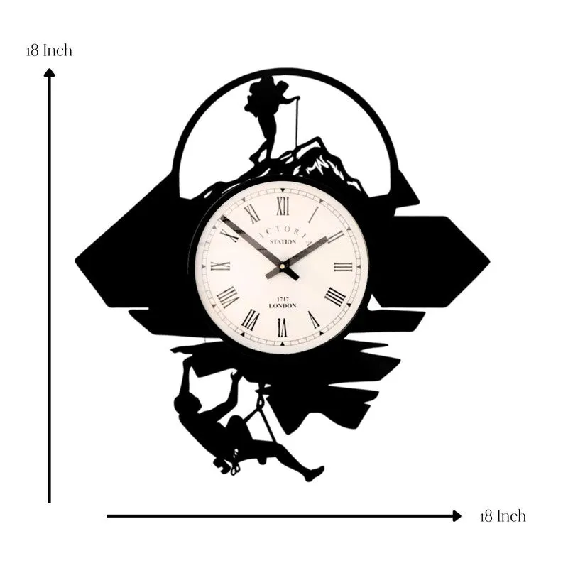 Trekker Steel Analog Wall Clock - Black media 7