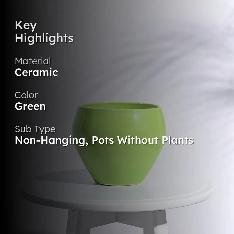 Ugaoo Apple Light Green Ceramic Pot- Medium media 2