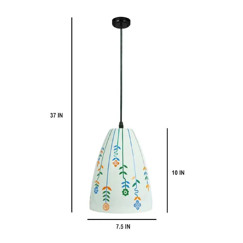 Flora Float Hand Painted Glass Ceiling Lamp media 5