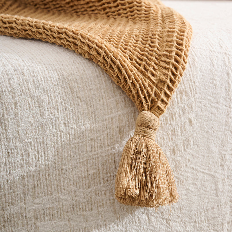 Fibrance Cotton Throw - Beige media 4