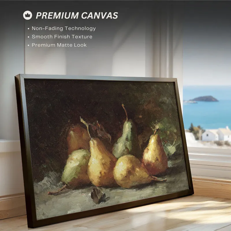Pear Glow Wood Wall Art With Frame - Black media 4