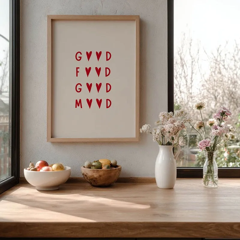 Kitchen Quotes Archival Canvas Wall Art - Brown,Red media 7