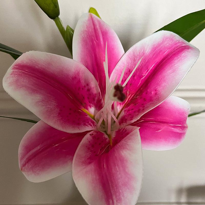 Faux Everlasting Lily Flower Stick - Peach media 3