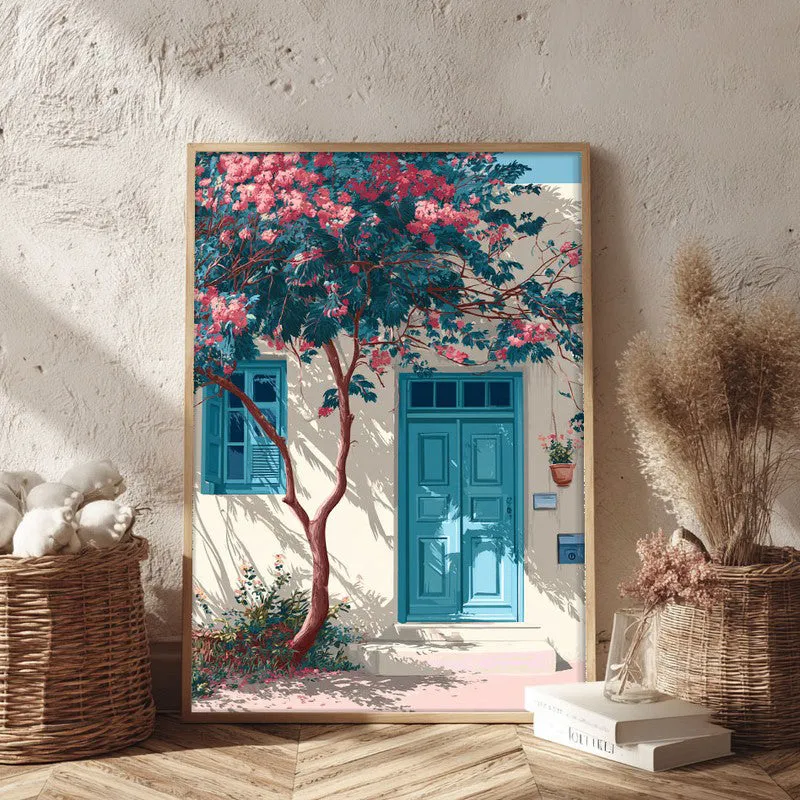 Sunlit Wall Canvas Wall Painting - Brown Frame media 3