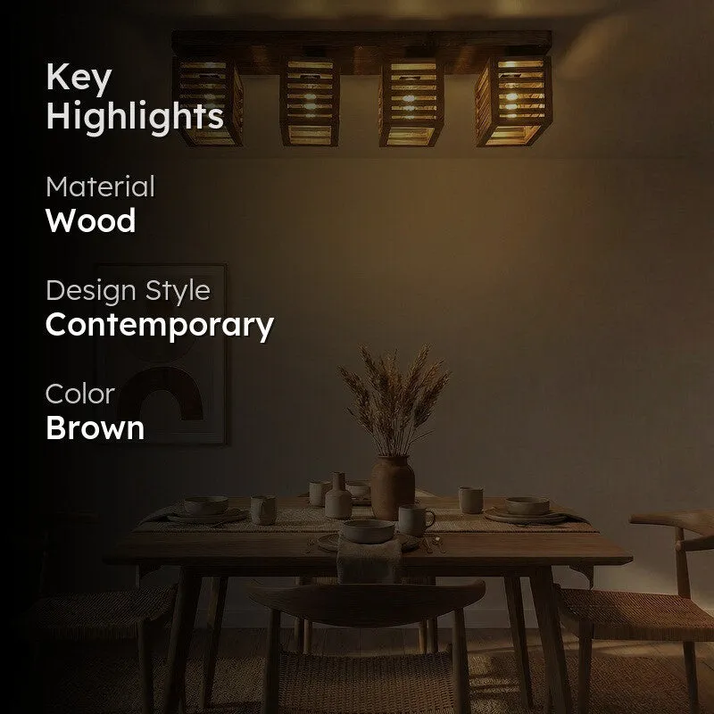 TetraNest Wooden Ceiling Lamp - Brown media 2