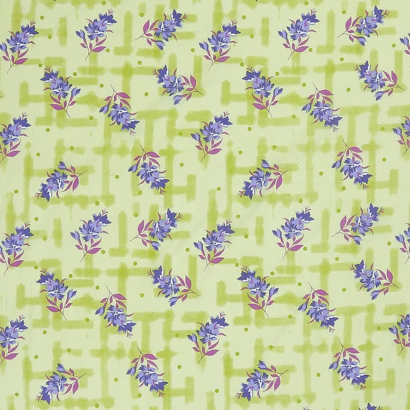 Monte Carlo Bloom Bliss Cotton Bedsheet (Green,Purple) - 104 TC media 7