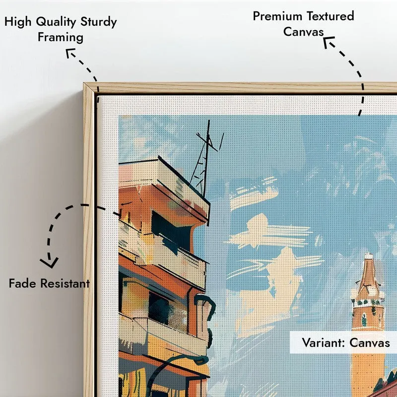 Vintage Nairobi Framed Canvas Archival Canvas Wall Painting - Natural Brown Frame media 6