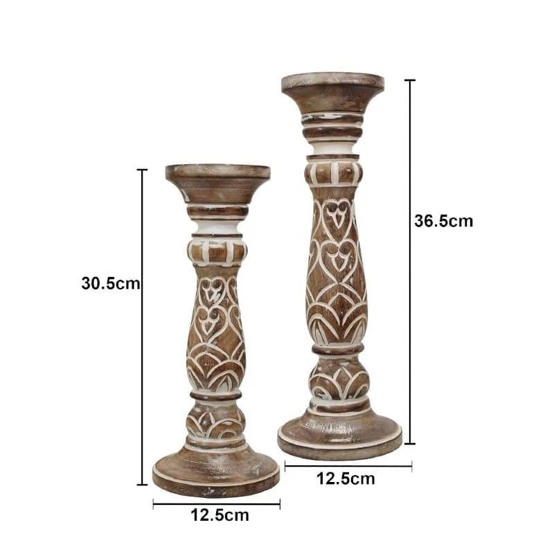 Rae Wooden Candle Holder - Set Of Two media 5