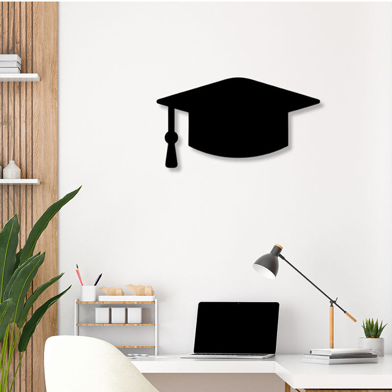 Graduation Cap Black Iron Wall Accent