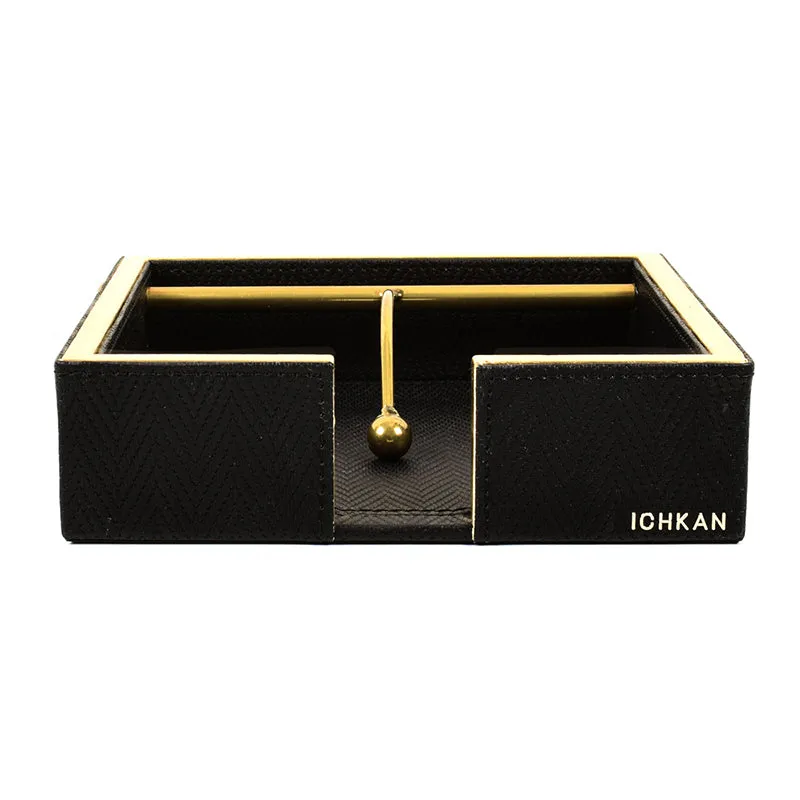 Vautch Faux Leather Tissue Holder - Black media 3