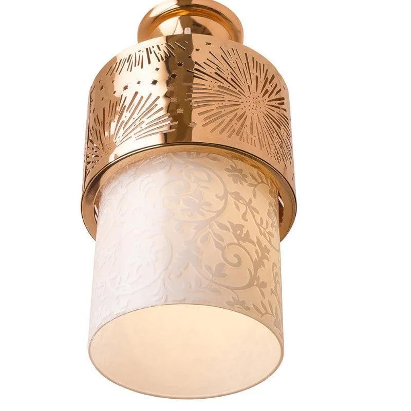 Alaka Pendant Glass Ceiling Lamp - Gold & White media 5
