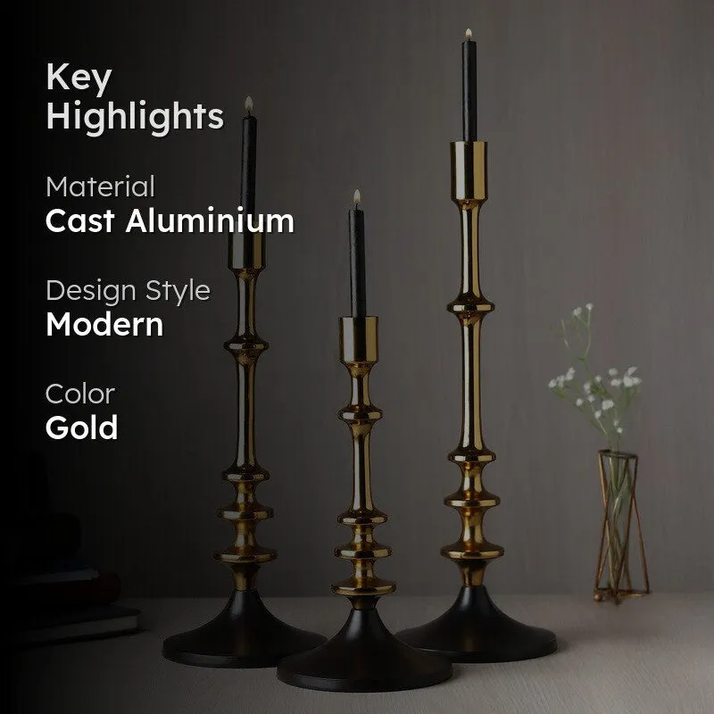 Imperial Crest Floor (Style Candle Holder - Gold) - Set Of Three media 2