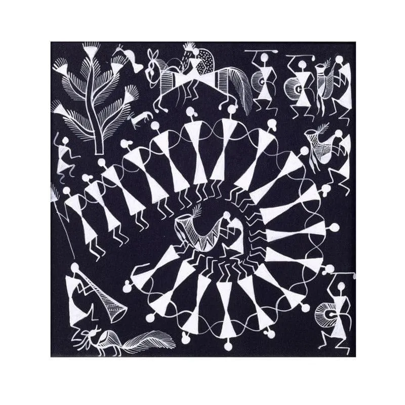 Warli Dance Canvas Wall Art media 4