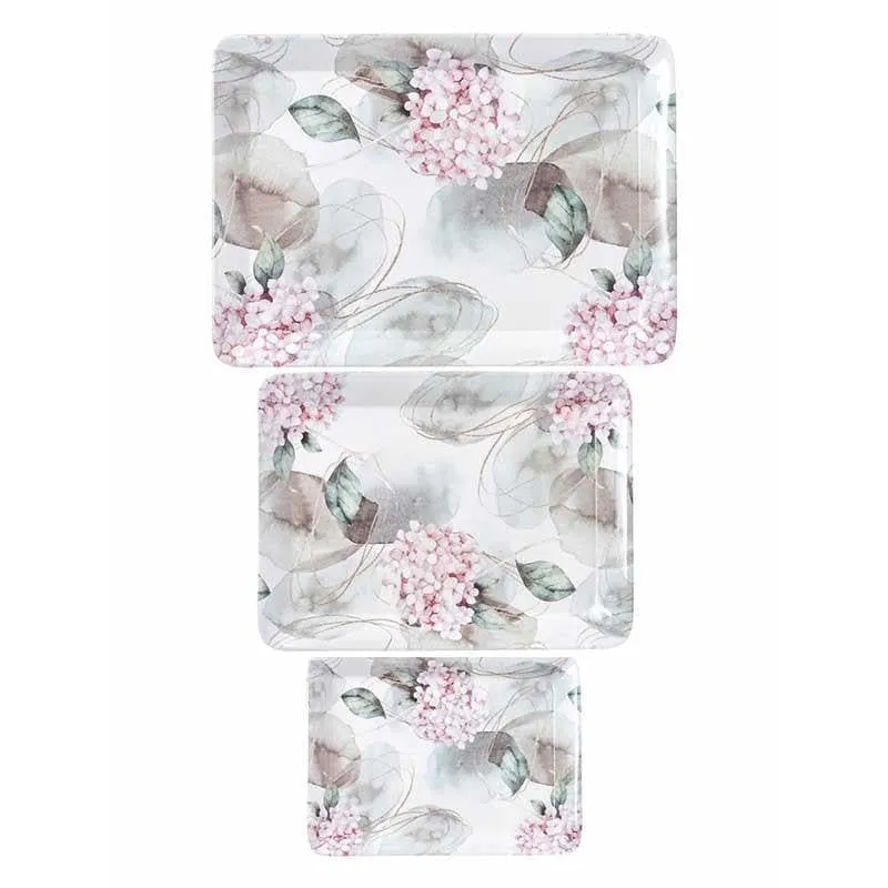 Clustered Blooms Platters - Set of Three media 4