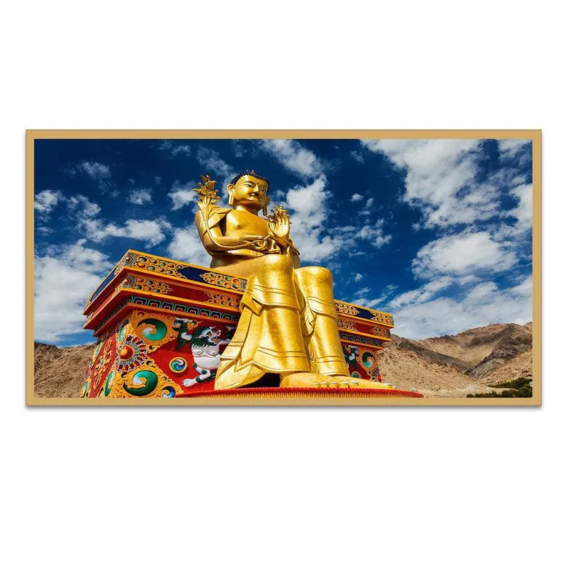 Divine Grace Buddha Canvas Wall Painting With Frame media 6