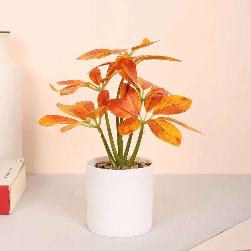 Artificial Schefflera Plants With Pot - Orange media 1