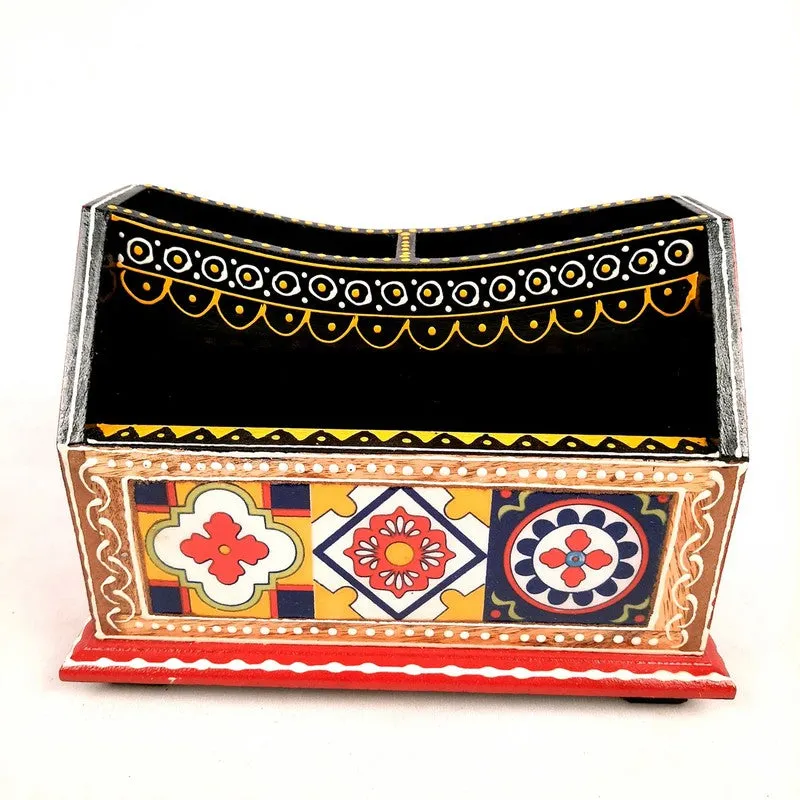 Multicolor Wooden Desk Stationery Holder media 3