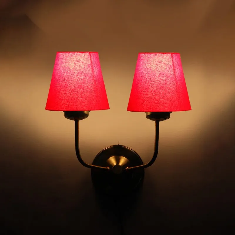 Lumoire Duo Cone Metal Wall Lamp - Gold,Red media 7