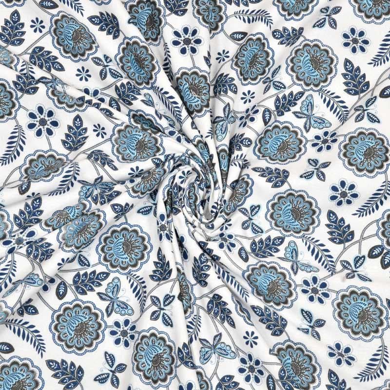 Miksha Floral Printed Blue Cotton Dohar media 6