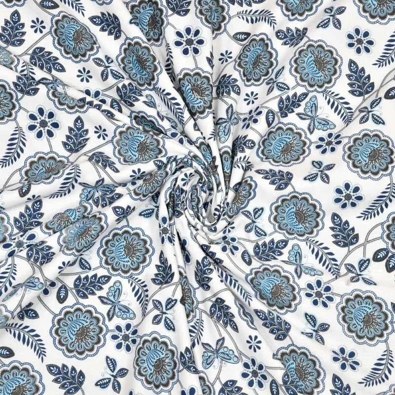 Miksha Floral Printed Blue Cotton Dohar media 6