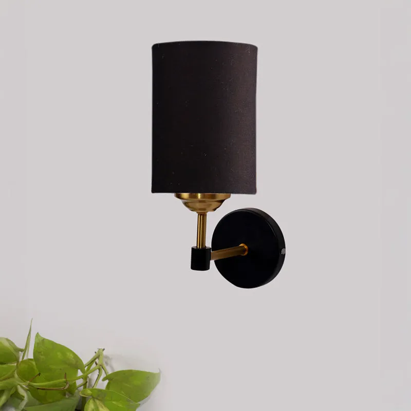 Sienna Sleek Steel & Cotton Wall Lamp - Black media 3