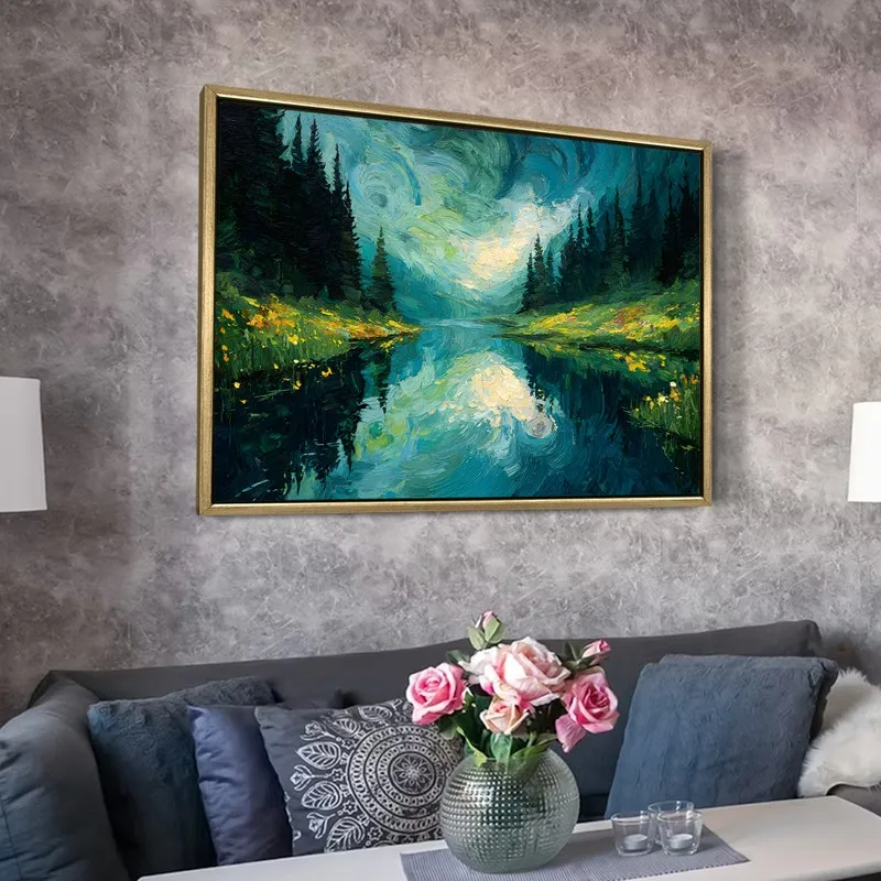 Whispering Woods Canvas Wall Painting With Frame media 6