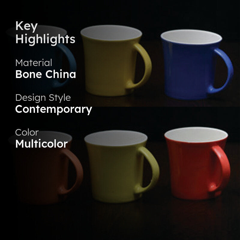 Yeila Bone China Tea Cup (200 mL Each) -  Set of Six image 2