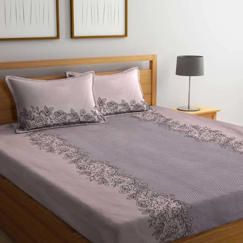 Britney Printed Microfiber Bedsheet - 130 GSM media 1
