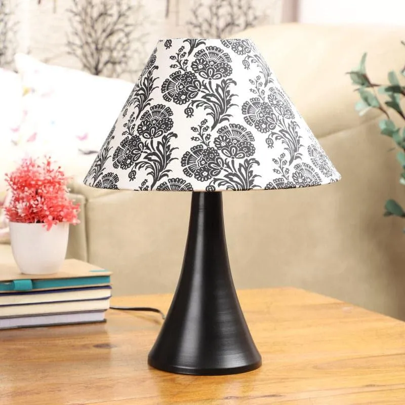 Filigree Bowie Fabric Table Lamp - Black,White media 3