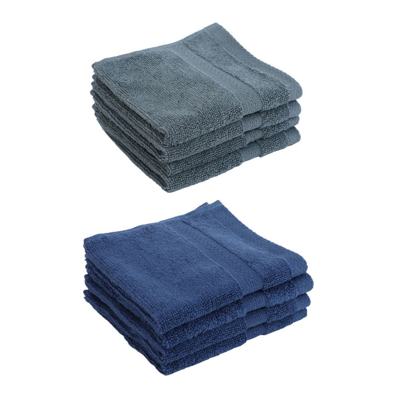 Miorah Face Towel (Grey & Blue) - Set Of Eight media 3