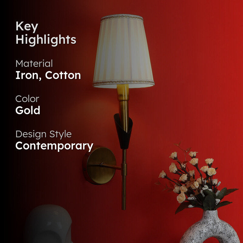 Nairobi Cotton & Iron Wall Lamp media 2