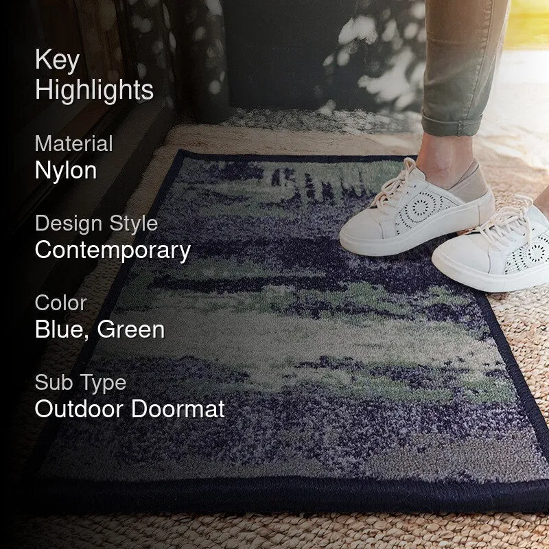 Kora Abstract Nylon Door Mats - Blue,Greemn media 2