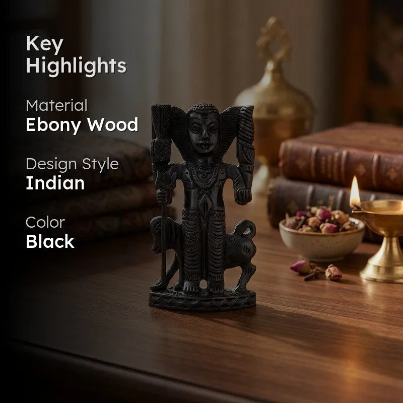 Lord Vamana Divine Ebony Wood Idol media 2
