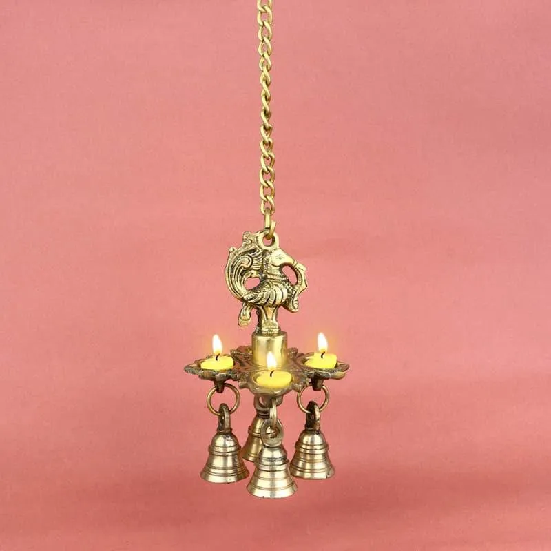 Peacock Hanging Brass Diya media 1