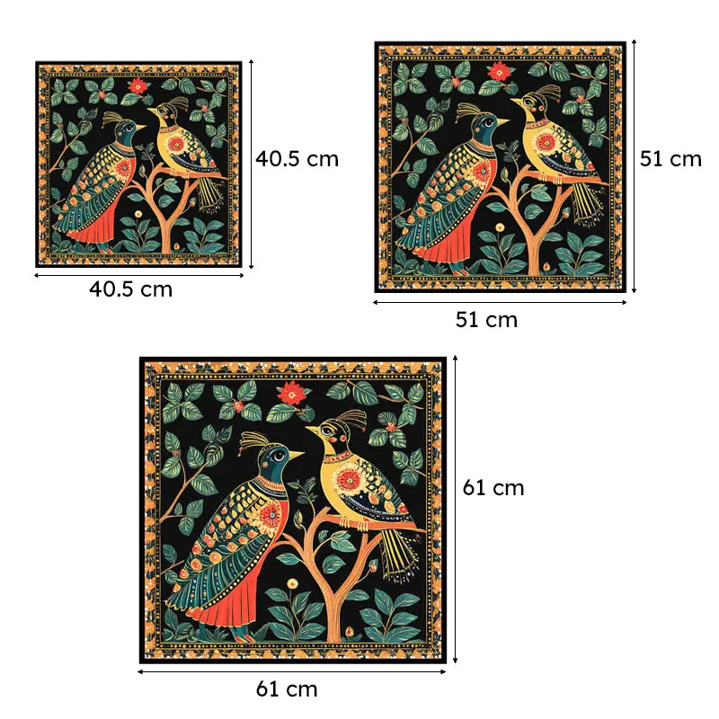 Tribal Birds Canvas Wall Art With Frame media 7
