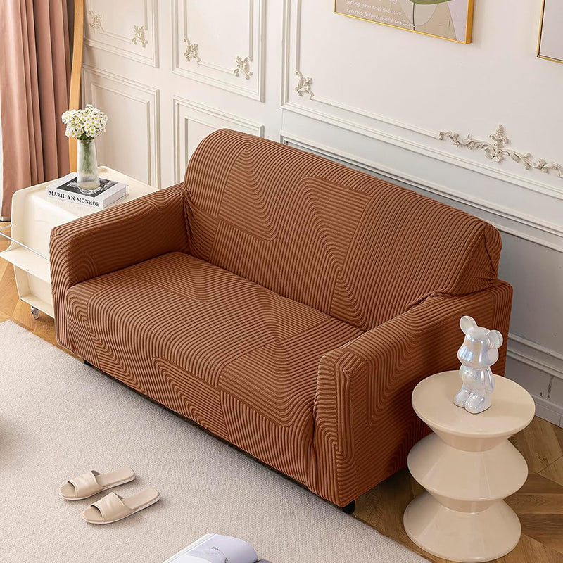 Sofique Jacquard Sofa Cover - Camel media 4