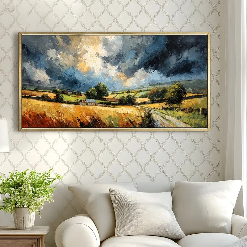 Golden Fields Canvas Wall Painting With Frame media 4