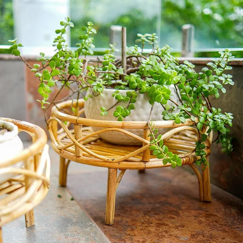 Ano Rattan Planter Stand - Beige media 1