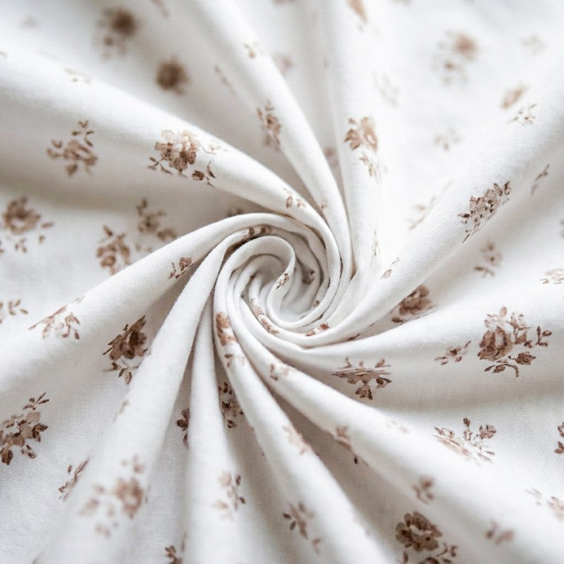 Tiny Floral Stories Cotton Bedsheet (Brown) - 180 TC media 5
