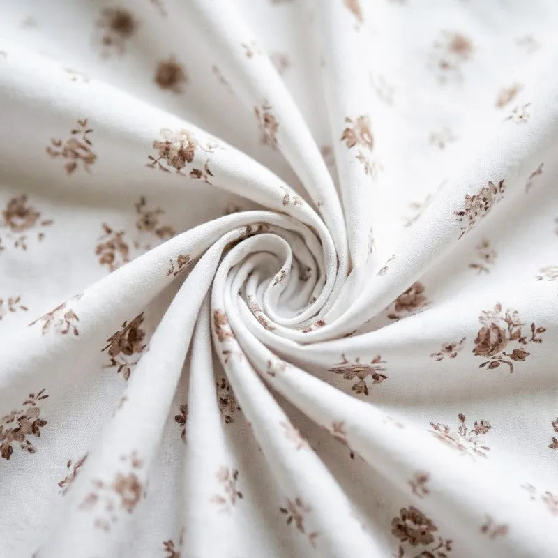 Tiny Floral Stories Cotton Bedsheet (Brown) - 180 TC media 5