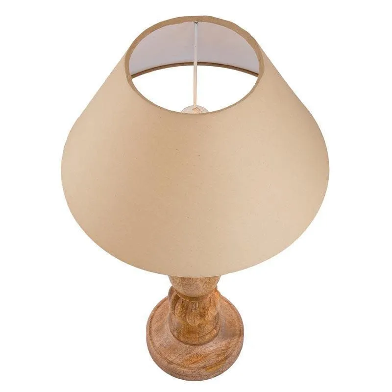 Rustic Elegance Fabric Table Lamp - Beige,Brown media 4