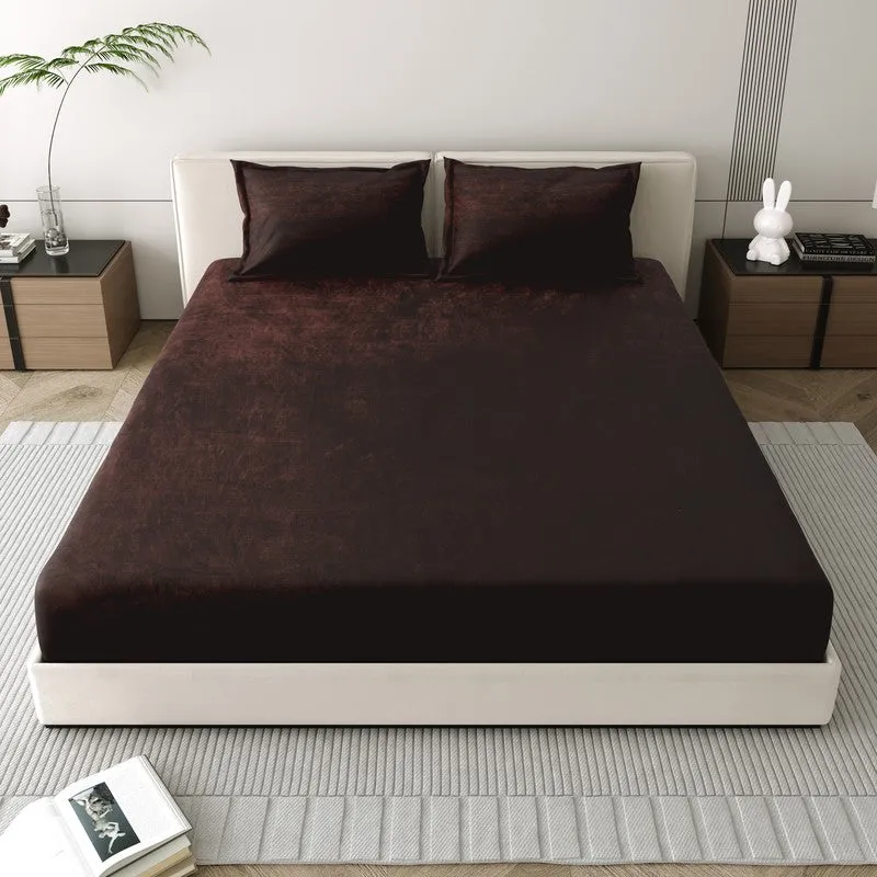 VelvetDream Woolen Bedsheet (Dark Brown) - 150 GSM media 3