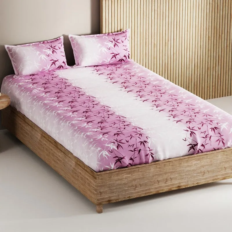 Vornel Cotton Bedsheet (Peach) - 144 TC media 1
