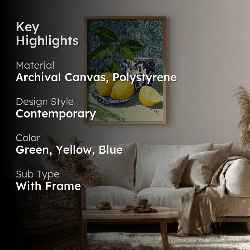 Freshness Canvas Wall Painting - Brown Frame media 2