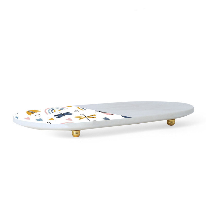 Dragonfly Printed (Marble,Brass) Marble Platter media 4