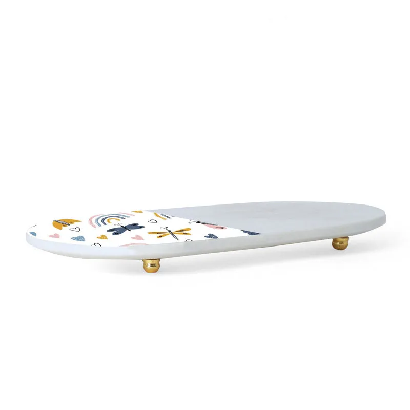 Dragonfly Printed (Marble,Brass) Marble Platter media 4